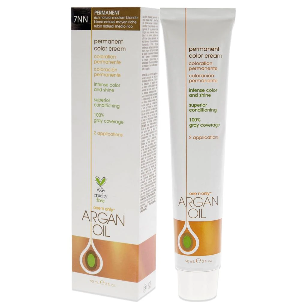 商品One n Only|Argan Oil Permanent Color Cream - 7NN Rich Natural Medium Blonde by  for Unisex - 3 oz Hair Color,价格¥131,第3张图片详细描述