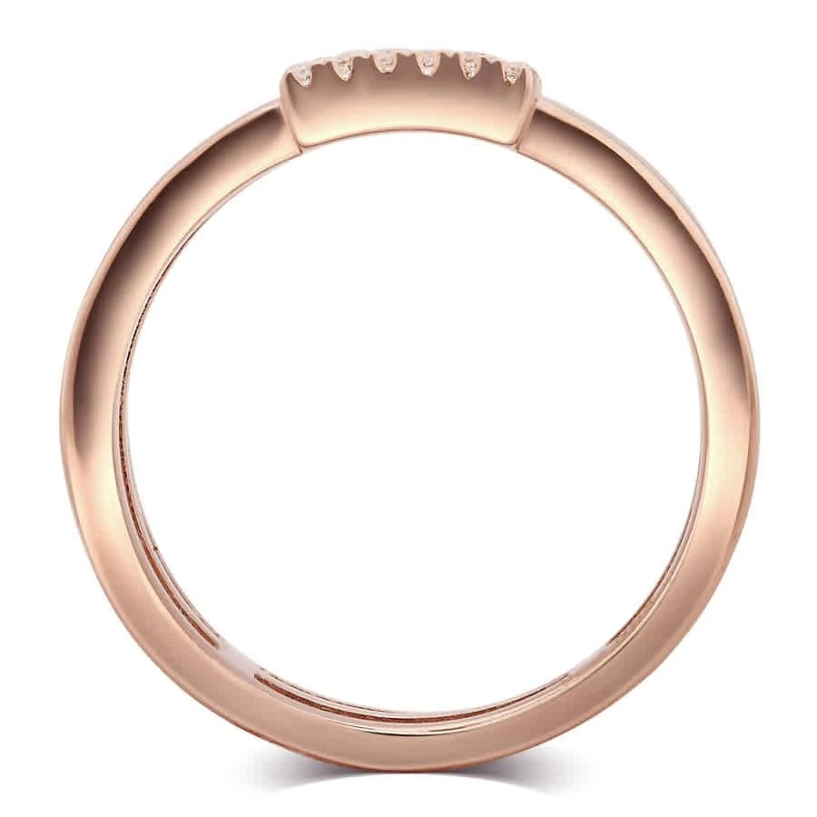 商品DiamondMuse|0.20 Carat T.W Roman Digit "II" Cubic Zirconia Rose Tone Fashion Ring Women's in Sterling Silver,价格¥186,第3张图片详细描述
