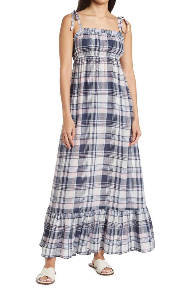 商品Love Ady|Plaid Tie Strap Ruffled Maxi Dress,价格¥106,第1张图片