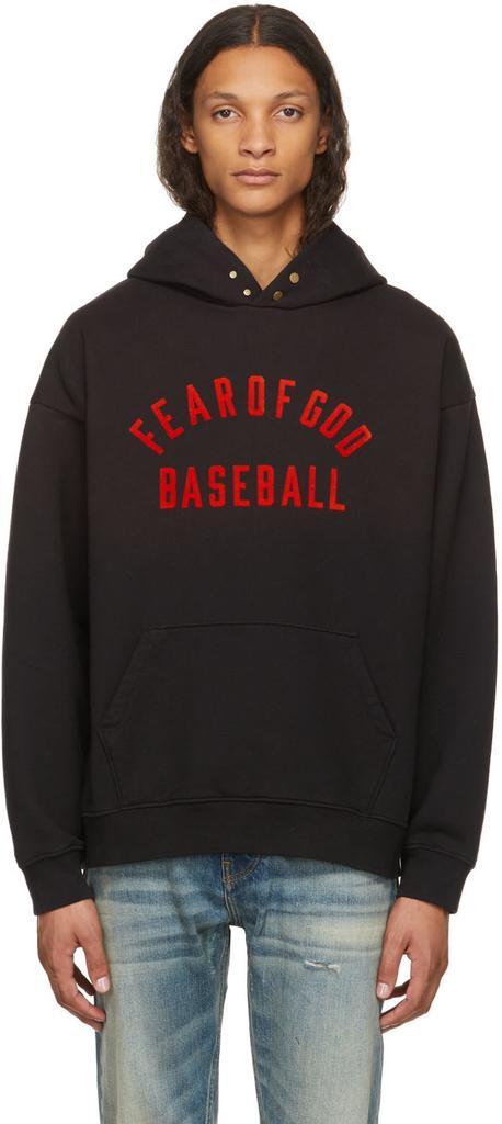 商品Fear of god|Black Baseball Logo Hoodie,价格¥4385,第1张图片