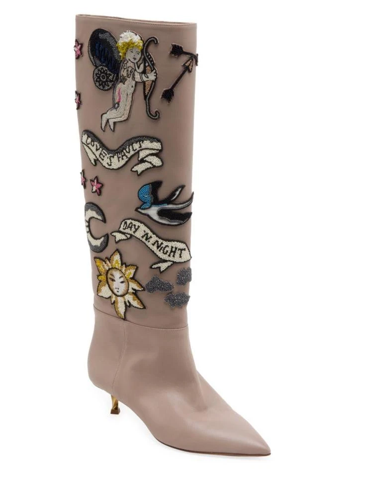 商品Valentino|Twisteel Tall Beaded Leather Boots,价格¥11831,第1张图片