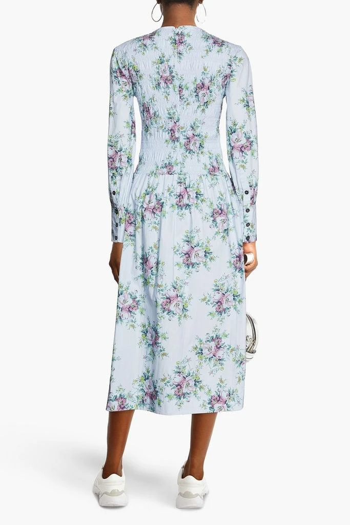 商品Ganni|Shirred floral-print organic cotton-poplin midi dress,价格¥513,第3张图片详细描述