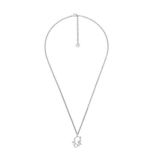 商品Dior|【包税】DIOR/迪奥 OBLIQUE系列 男士金色银色饰面黄铜白色水晶细节双面项链N1337HOMMT_D012,价格¥4551,第1张图片