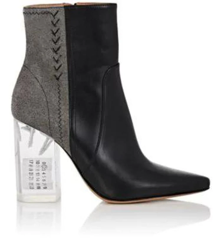 商品MAISON MARGIELA|Acrylic-Heel Leather & Suede Ankle Boots,价格¥6761,第1张图片