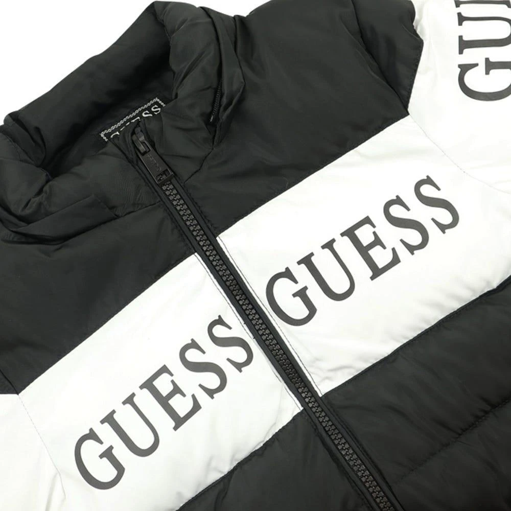 商品GUESS|Black Long Hooded Puffer Coat,价格¥585,第3张图片详细描述
