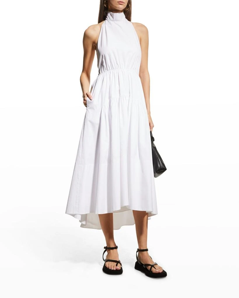 商品Vince|Draped-Neck Midi Halter Dress,价格¥850,第3张图片详细描述