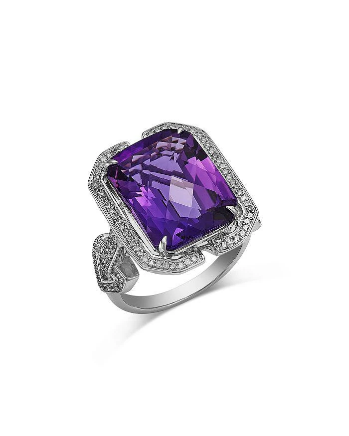 商品Bloomingdale's Fine Collection|14K White Gold Amethyst & Diamond Ring,价格¥32221,第1张图片详细描述