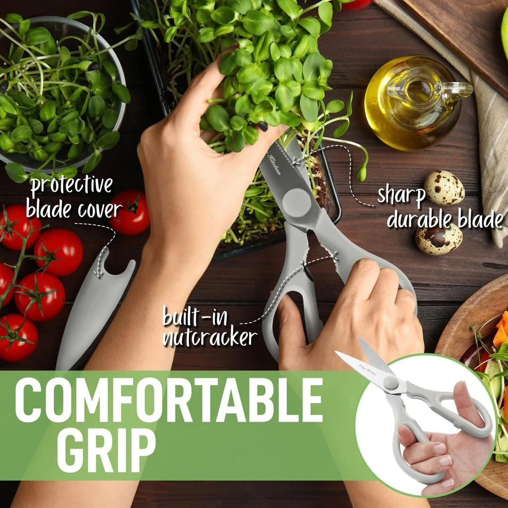 商品Zulay Kitchen|Stainless Steel Kitchen Shears With Protective Cover,价格¥142,第5张图片详细描述