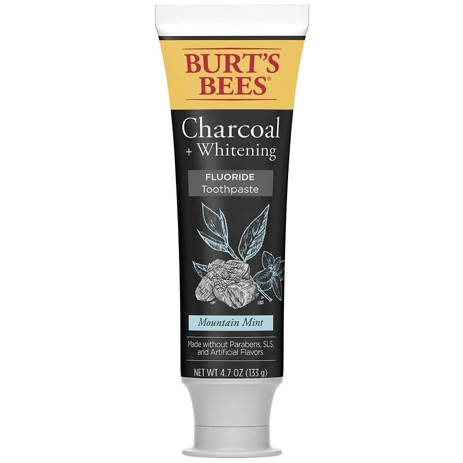 商品Burt's Bees|Toothpaste, Natural Flavor, Charcoal with Fluoride Toothpaste Mountain Mint,价格¥42,第2张图片详细描述