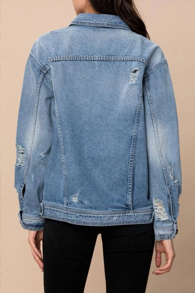 商品HIDDEN|Women's Risa Oversized Denim Jacket In Light Blue,价格¥442,第4张图片详细描述