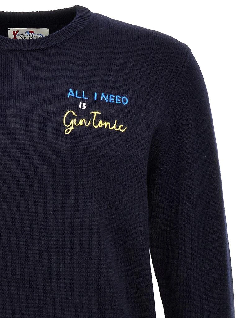 商品Mc2 Saint Barth|All I Need Is Gin Tonic Sweater, Cardigans Blue,价格¥936,第3张图片详细描述