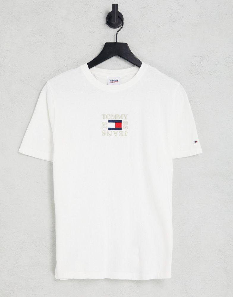 Tommy Jeans cotton relaxed timeless boxy t-shirt in white - WHITE商品第1张图片规格展示