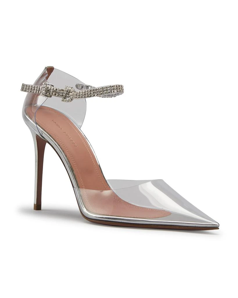 商品Amina Muaddi|St.Ursina Pointed Crystal Ankle-Strap Glass Pumps,价格¥4314,第2张图片详细描述