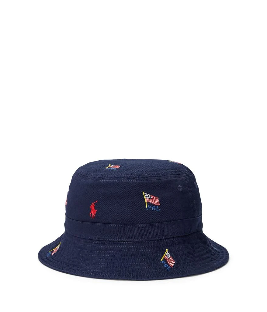 商品Ralph Lauren|Flag Cotton Twill Bucket Hat (Big Kids),价格¥278,第2张图片详细描述