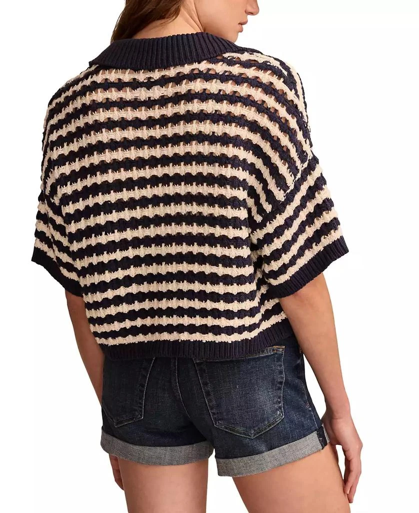 商品Lucky Brand|Women's Button-Down Short-Sleeve Pointelle Polo Top,价格¥310,第2张图片详细描述