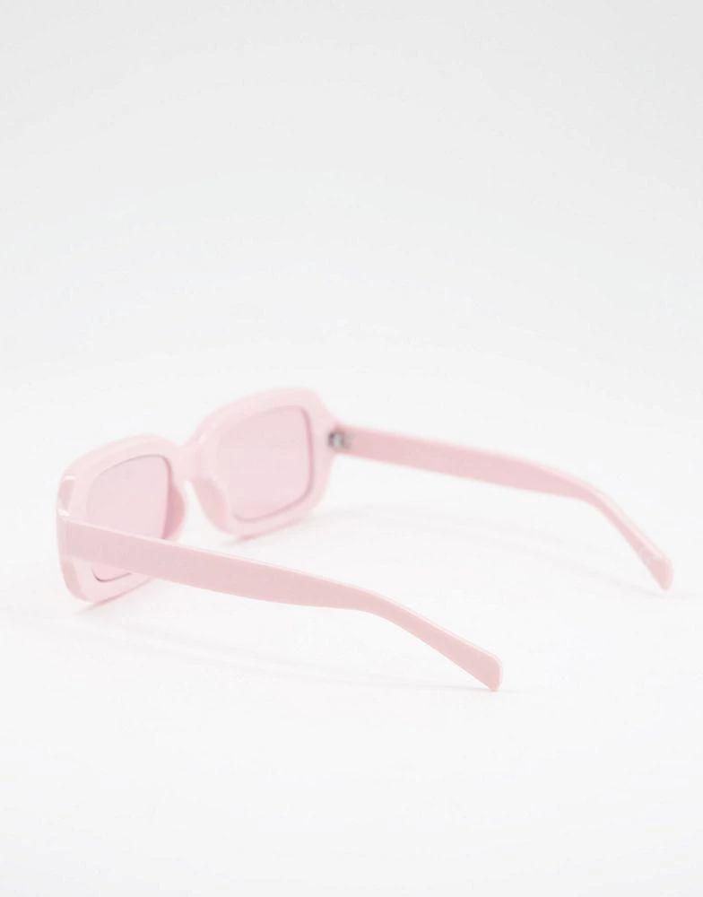 商品ASOS|ASOS DESIGN square sunglasses in pink with tonal lens - PINK,价格¥80,第2张图片详细描述
