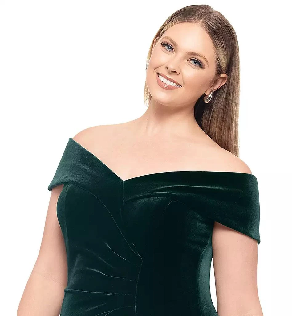 商品XSCAPE|Plus Size Off-The-Shoulder Velvet Gown,价格¥295,第4张图片详细描述