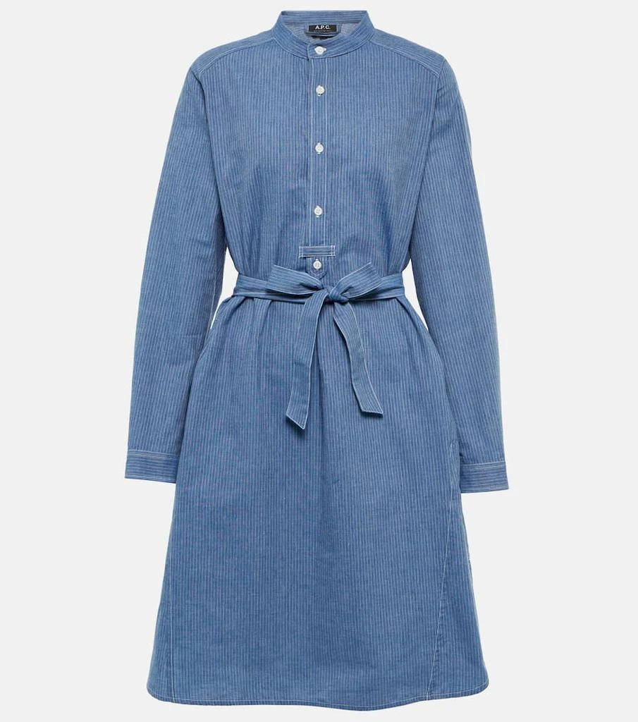 商品A.P.C.|Olivia striped cotton chambray minidress,价格¥1109,第1张图片