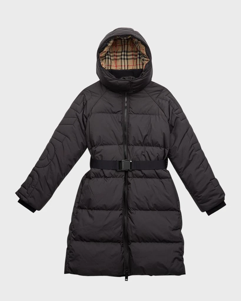 商品Burberry|Girl's Linda Long Puffer Parka Jacket, Size 4-14,价格¥3046,第1张图片