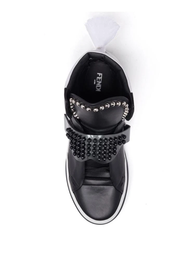 商品Fendi|Karlito Studded High-Top   Leather Sneakers,价格¥4198,第3张图片详细描述