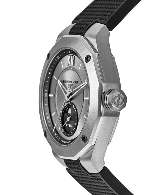 商品Baume & Mercier|Baume & Mercier Riviera Moon Phase Silver Dial Rubber Strap Men's Watch 10681,价格¥25443,第3张图片详细描述