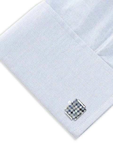 商品Cufflinks Inc.|Ox & Bull Trading Co. Pearl Checked Cufflinks,价格¥666,第3张图片详细描述