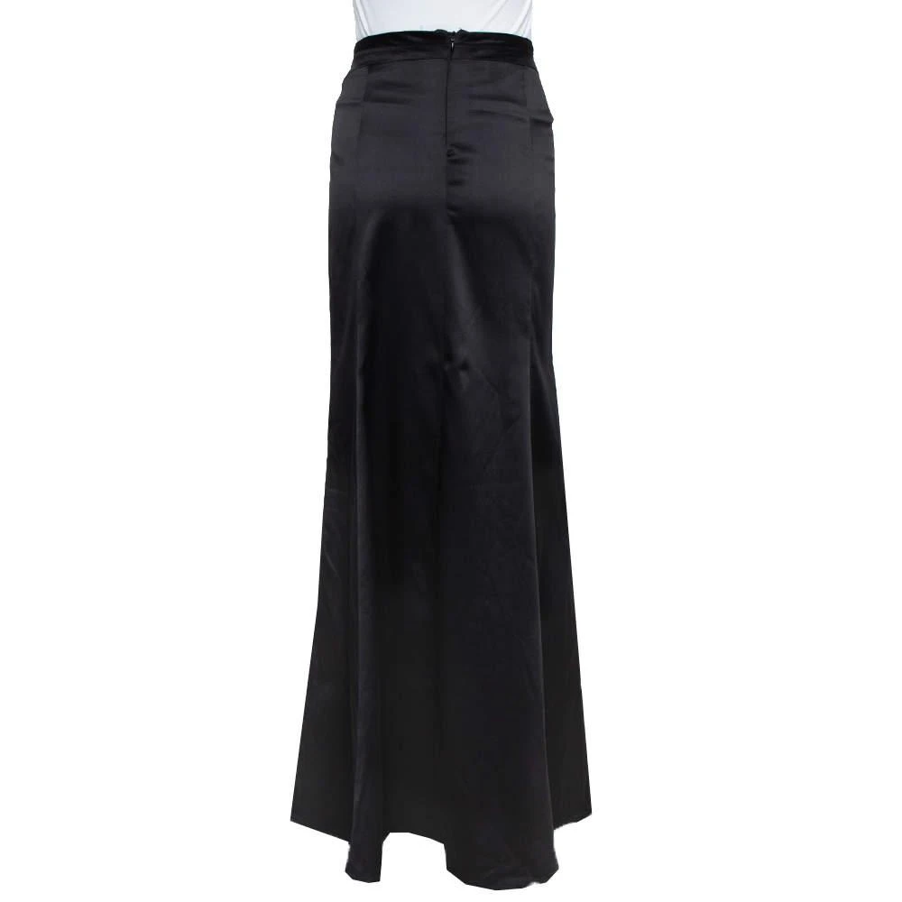 商品[二手商品] Just Cavalli|Just Cavalli Black Satin Paneled Maxi Skirt L,价格¥811,第3张图片详细描述