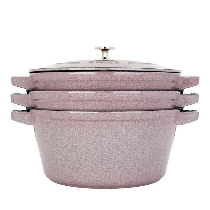 商品Staub|Lilac Enameled Cast Iron 4 Pc. Stackable Set,价格¥3732,第1张图片
