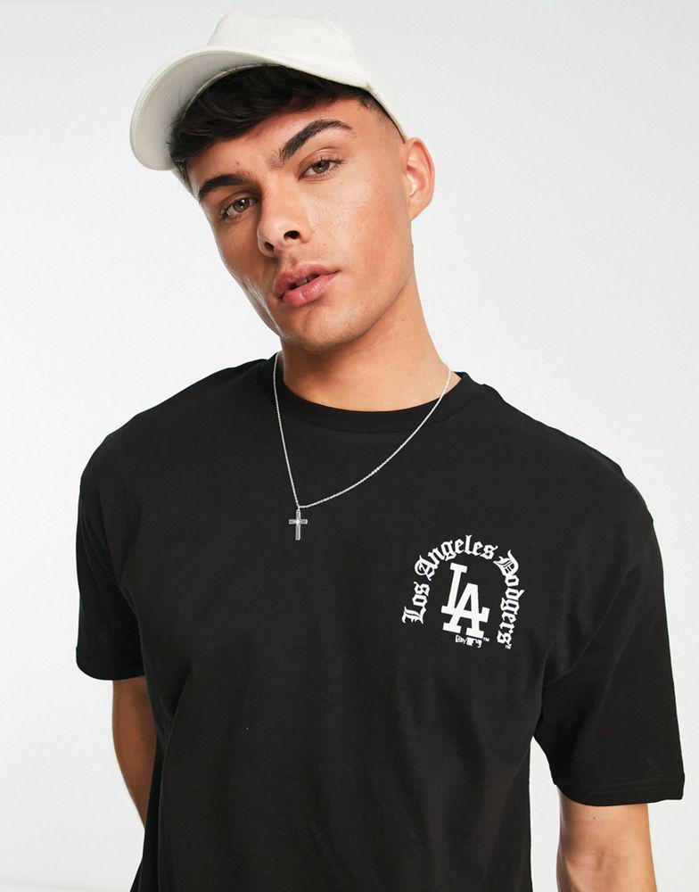 商品New Era|New Era LA Dodgers old english backprint t-shirt in black,价格¥263,第4张图片详细描述