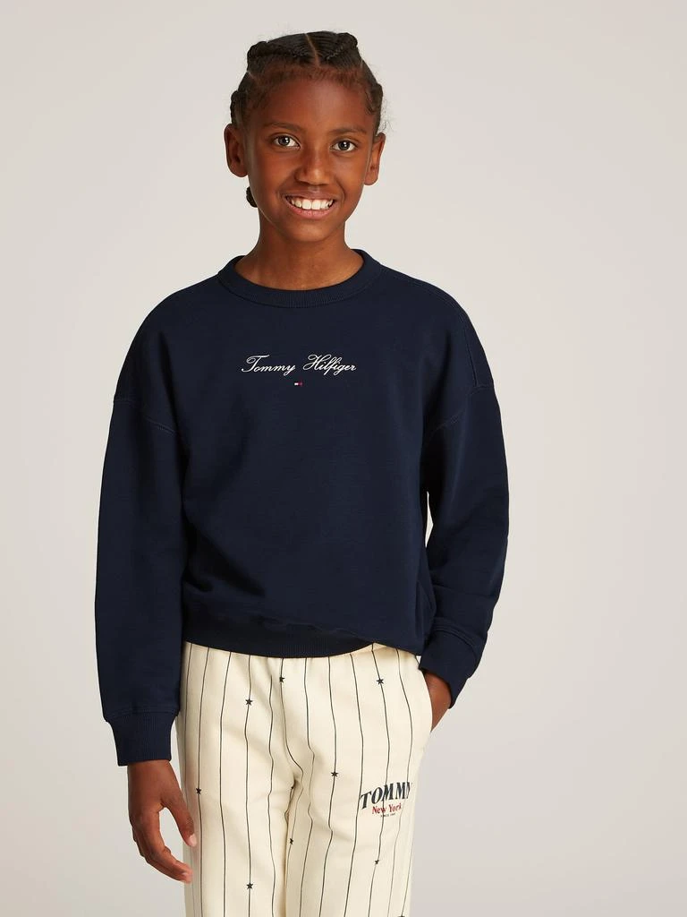 商品Tommy Hilfiger|Girls Logo Script Sweatshirt in Navy,价格¥329,第2张图片详细描述