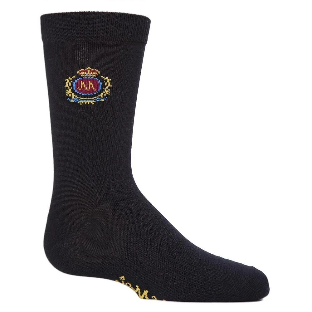 商品Memoi|Boy's Sophisti-Crest Cotton Blend Crew Socks,价格¥82,第2张图片详细描述