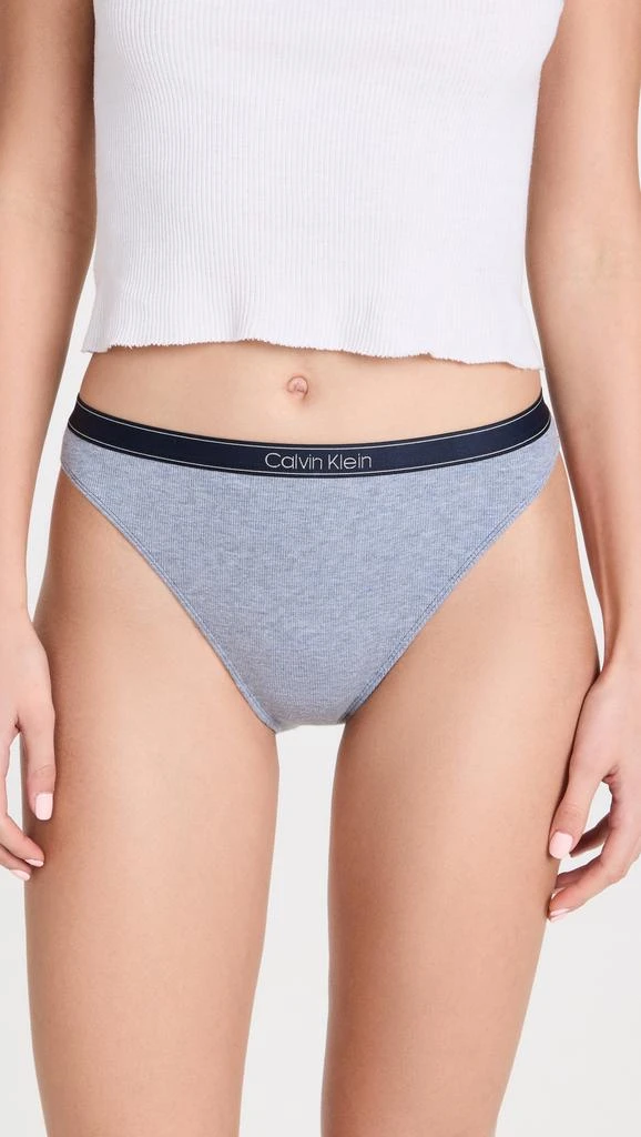 商品Calvin Klein|Calvin Klein Underwear 纯色罗纹比基尼三角短裤,价格¥75,第2张图片详细描述