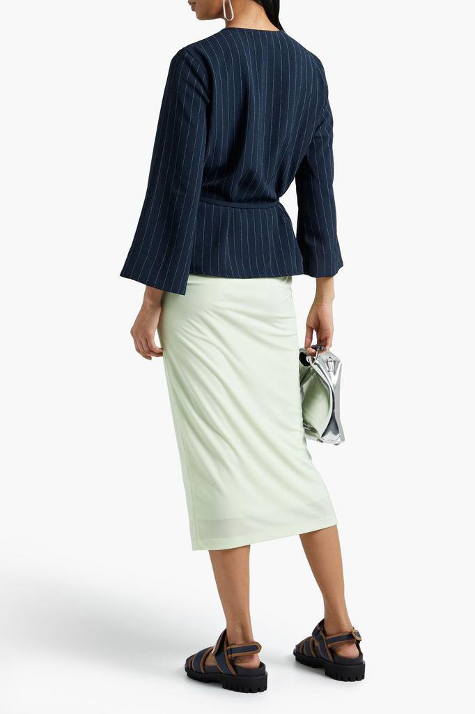商品Ganni|Tie-front striped crepe blouse,价格¥359,第1张图片