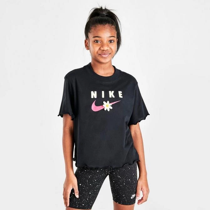 商品NIKE|Girls' Nike Sportswear Sport Daisy Crop T-Shirt,价格¥75,第1张图片