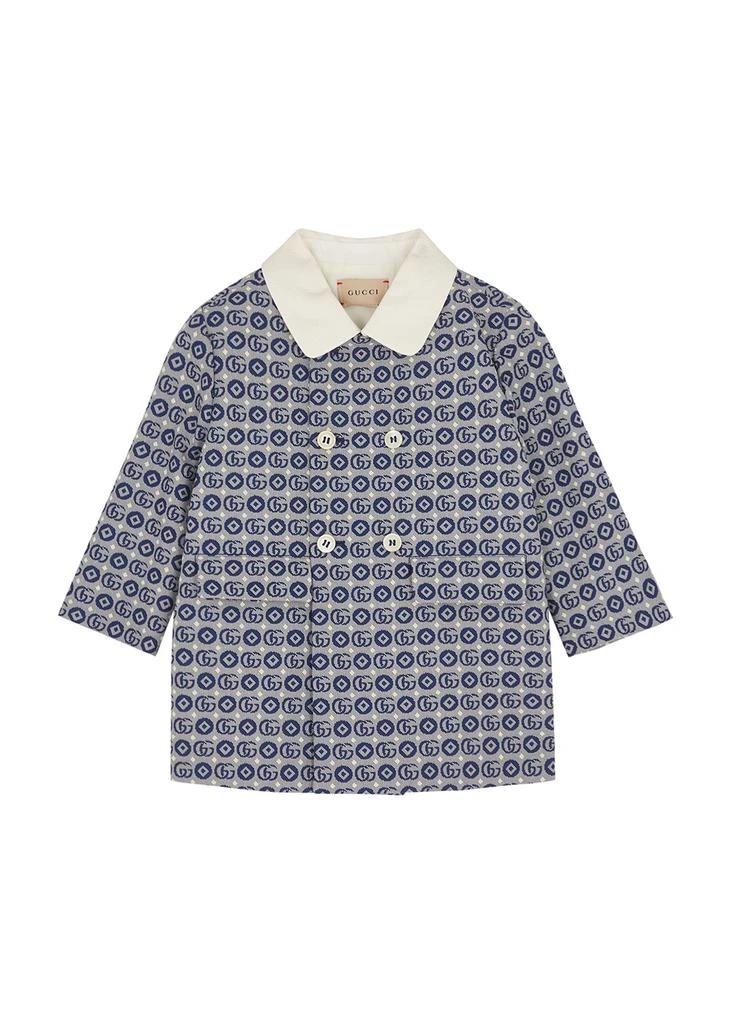 商品Gucci|KIDS Blue GG-jacquard cotton-blend coat,价格¥10505,第1张图片