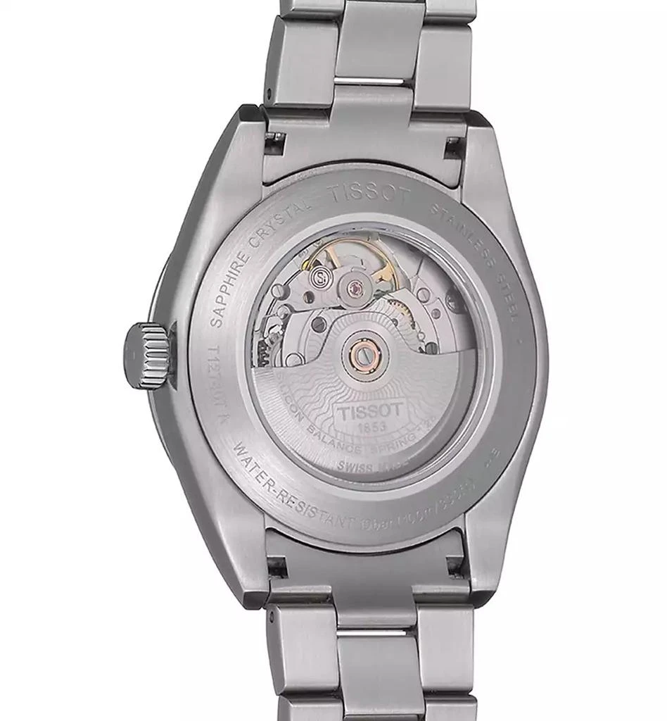 商品Tissot|Men's Swiss Automatic T-Classic Gentleman Powermatic 80 Silicium Stainless Steel Bracelet Watch 40mm,价格¥6247,第4张图片详细描述