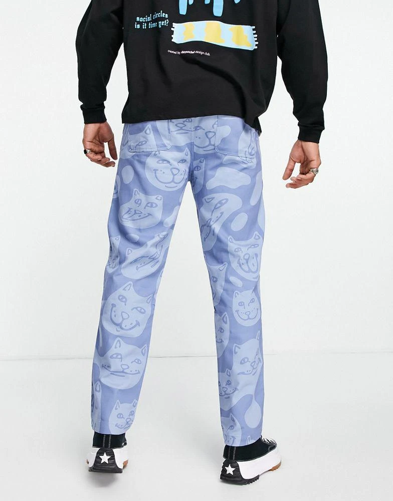 商品Rip N Dip|RIPNDIP many faces all-over twill trousers in blue,价格¥511,第3张图片详细描述