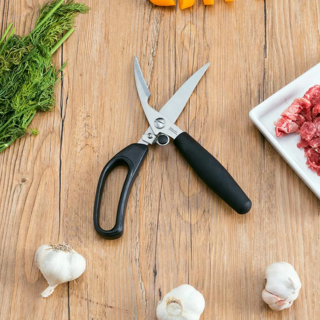 商品Home Basics|Home Basics Poultry Shears with Non-Slip TRP Coated Handles, Black,价格¥123,第2张图片详细描述