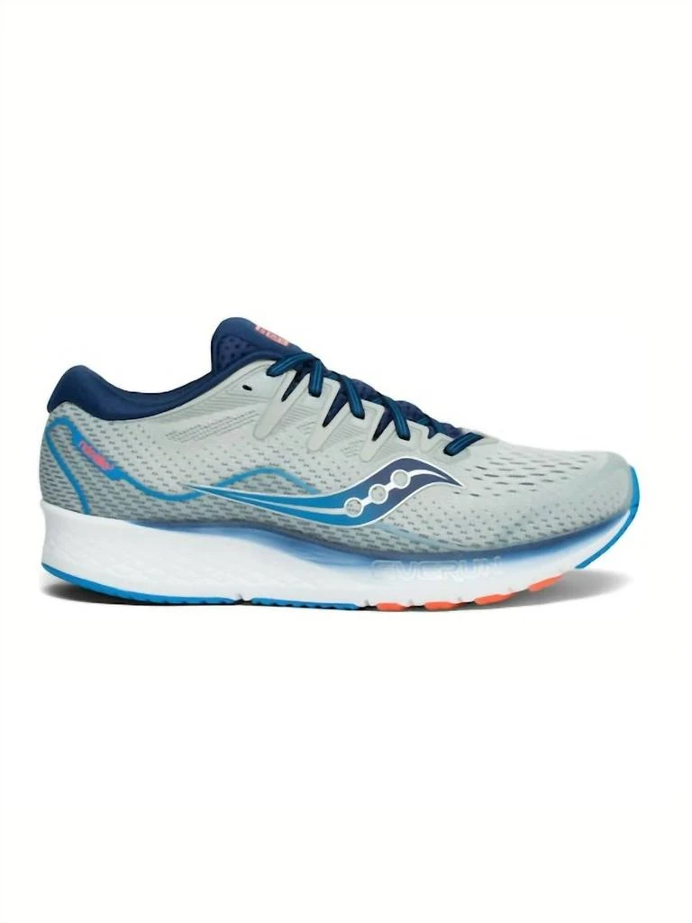 商品Saucony|Men'S Ride Iso Running Shoes - Medium in Grey/Blue,价格¥874,第1张图片