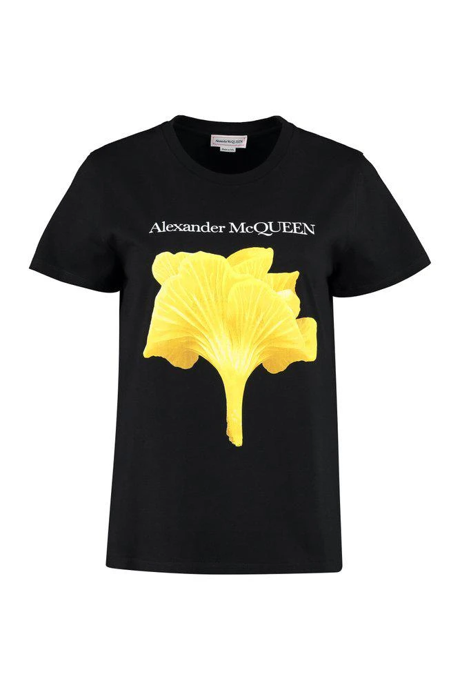 商品Alexander McQueen|Alexander McQueen Mushroom Printed Crewneck T-Shirt,价格¥1537,第1张图片