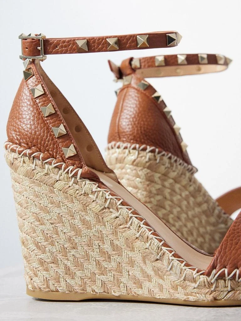 商品Valentino|Rockstud 105 leather espadrille wedge sandals,价格¥4545,第4张图片详细描述