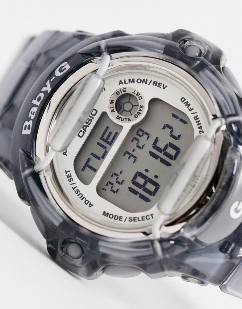 Casio Baby-G womens silicone watch in transparent grey商品第4张图片规格展示