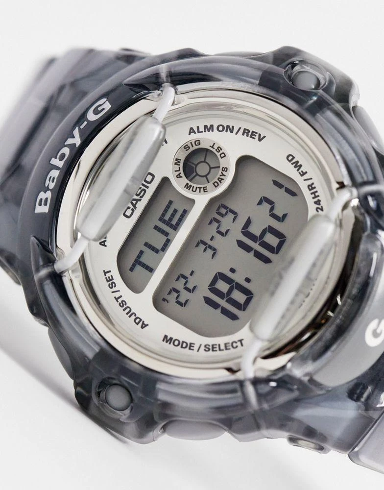 商品Casio|Casio Baby-G womens silicone watch in transparent grey,价格¥365,第4张图片详细描述