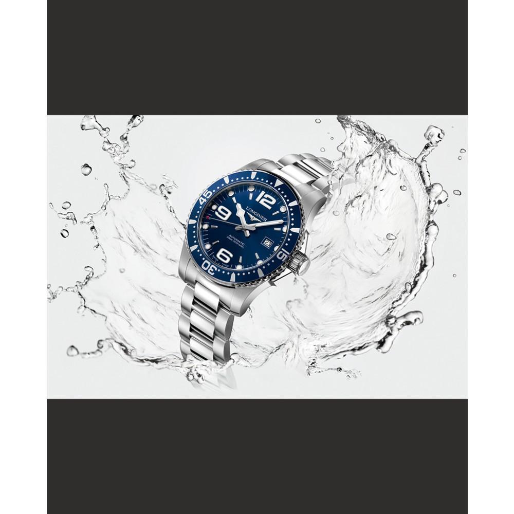 商品Longines|Men's Swiss Automatic HydroConquest Stainless Steel Bracelet Watch 41mm,价格¥9796,第5张图片详细描述