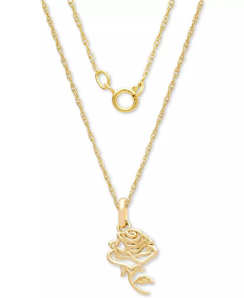 商品Disney|Children's Belle Rose 15" Pendant Necklace in 14k Gold,价格¥3816,第2张图片详细描述