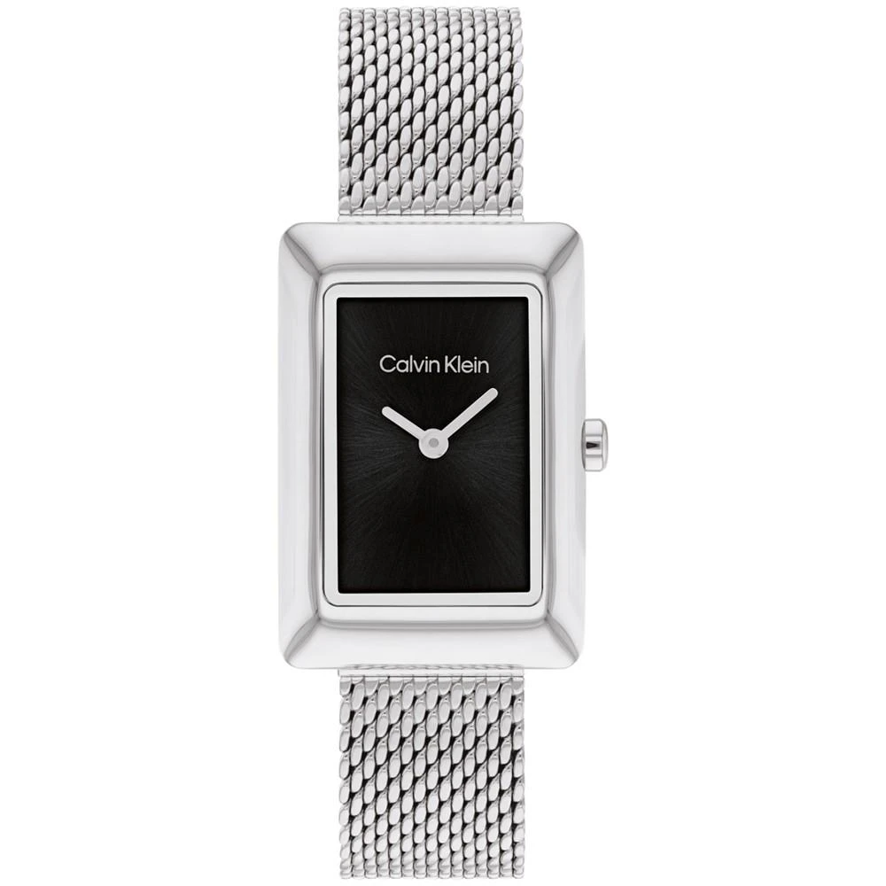 商品Calvin Klein|Women's Two Hand Silver Stainless Steel Mesh Bracelet Watch 22.5mm,价格¥1126,第1张图片