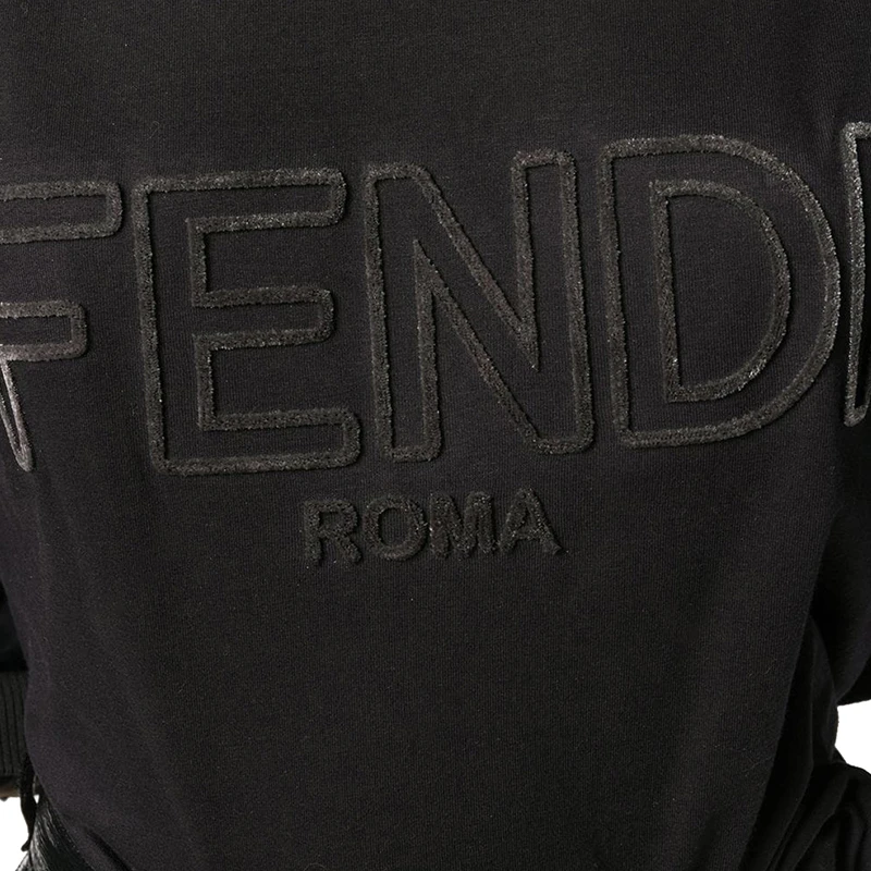 Fendi 芬迪 女士黑色时尚休闲字母短袖T恤 FAF077-A47A-F0GME 商品