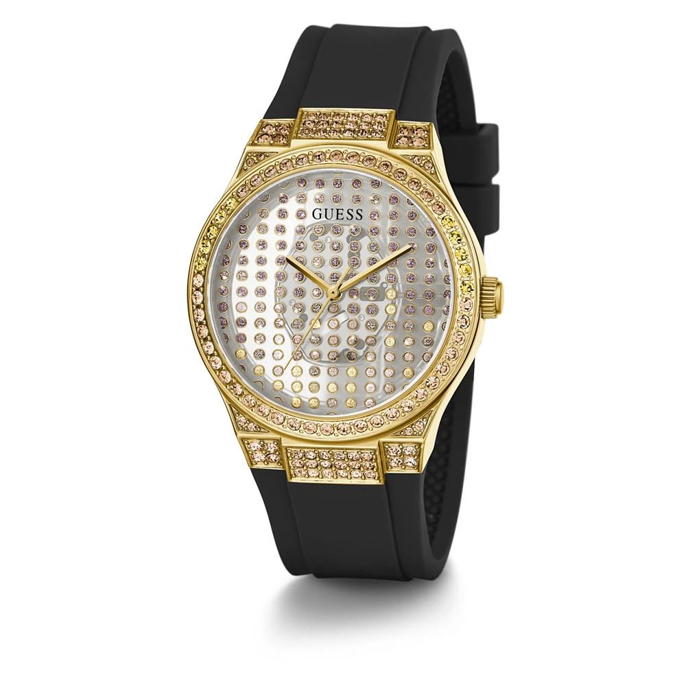 商品GUESS|Women's Black Silicone Strap Watch 39mm,价格¥977,第5张图片详细描述