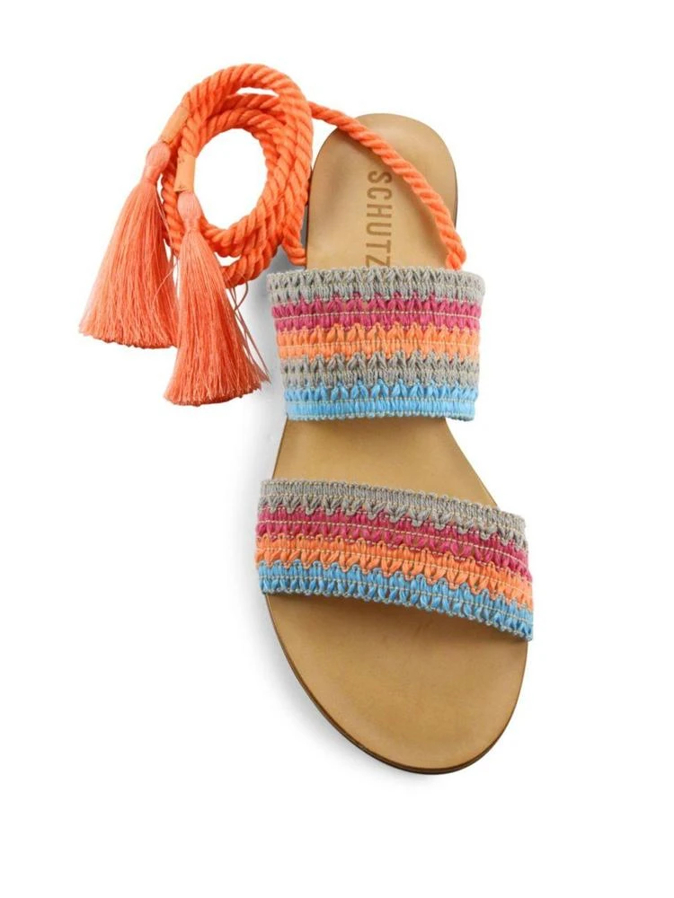 商品Schutz|Zendy Crochet Ankle-Wrap Slides,价格¥570,第4张图片详细描述