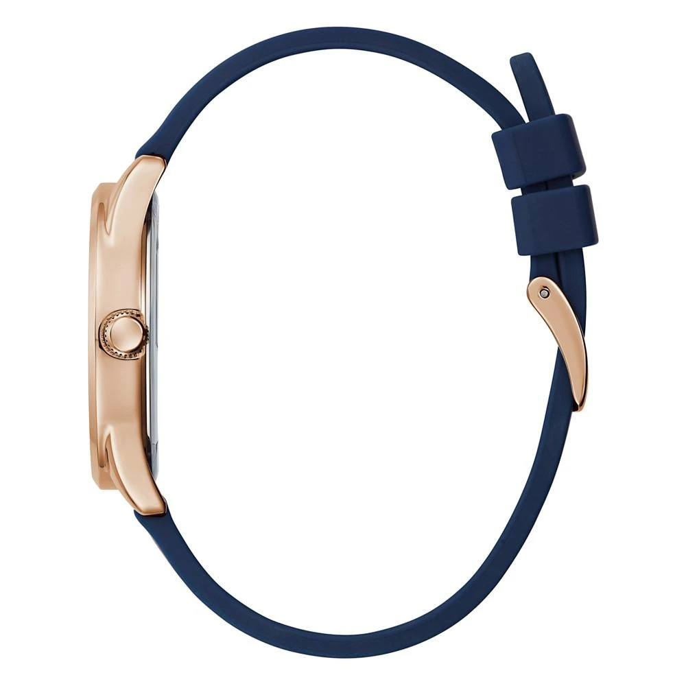 商品GUESS|Women's Quartz Logo Blue Silicone Strap Watch 36mm,价格¥564,第2张图片详细描述